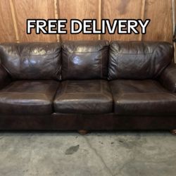 Leather Couch Sofa - Free Delivery 