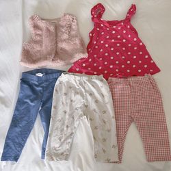 5pc baby girl set top & bottom tank shirt pant sleeveless toddler girl cloth set size 12-18month