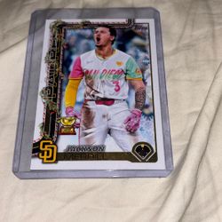 Jackson Merril Padres Rookie Baseball Card Topps Holiday 2025 #h30