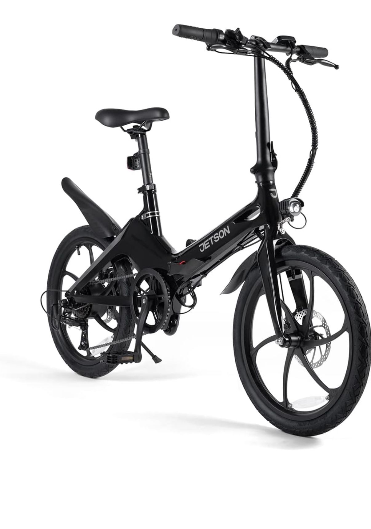Jetson J8 Electric Bike, 350-Watt Motor, Easy-Folding Mechanism, Headlight, Twist Throttle & Pedal Assist, Cruise Control, 3 Speed Modes, Up To 15.5 M