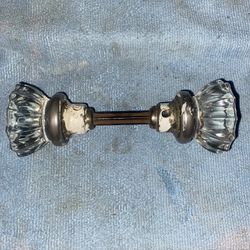 Antique Crystal Glass 12 Point Door Knob Set With Spindle