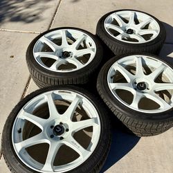 Cosmic racing MR7wheels plus tire set 18 inches clean set up