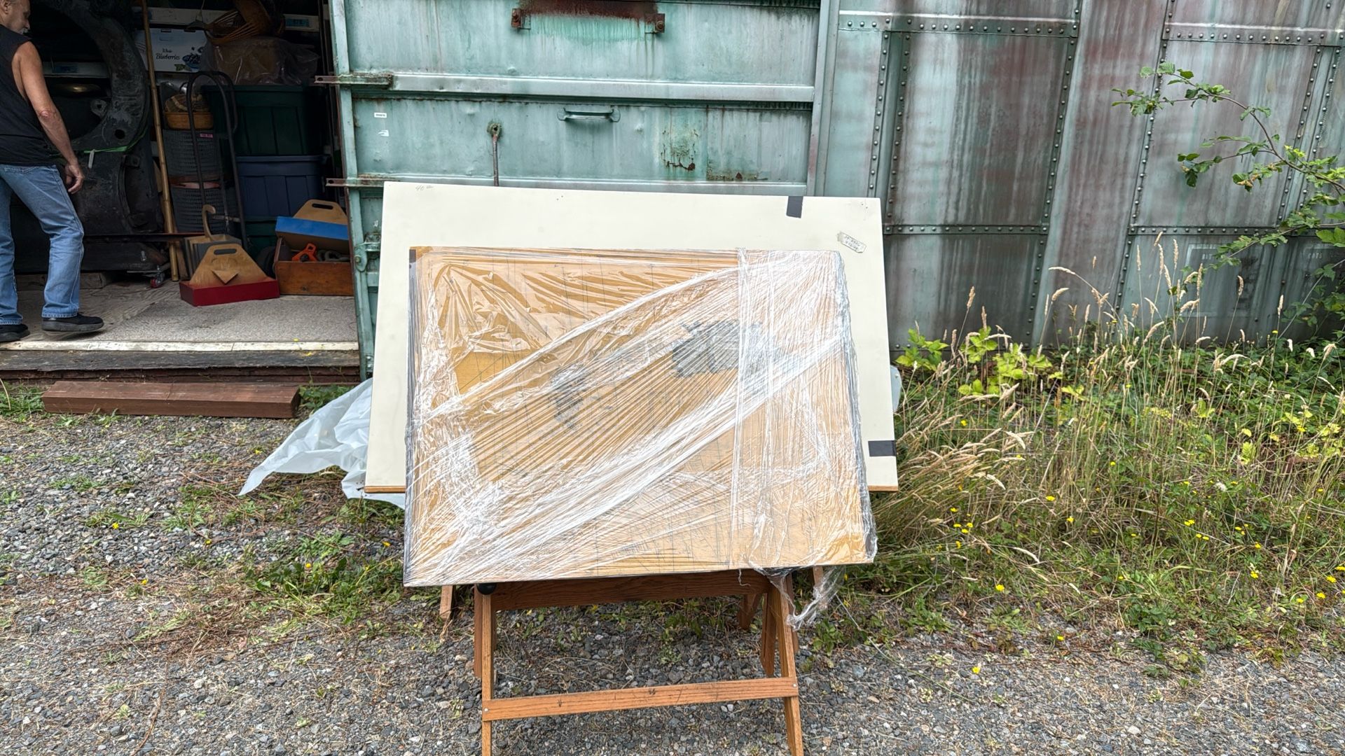 Antique drafting tables, set