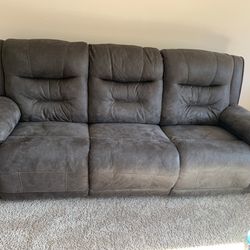 Leather Soft grey sofa