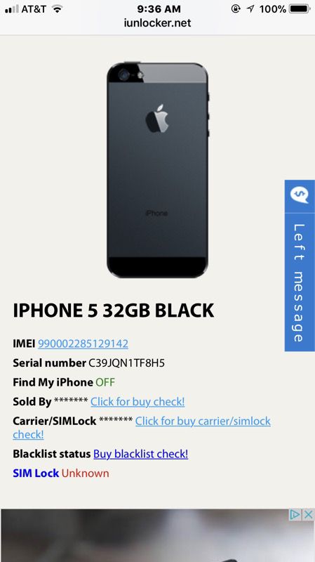 Apple iPhone 5 32GB Factory Unlocked needs new lcd