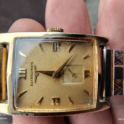 10k Gold Longiens  Vintage Mens  Watch