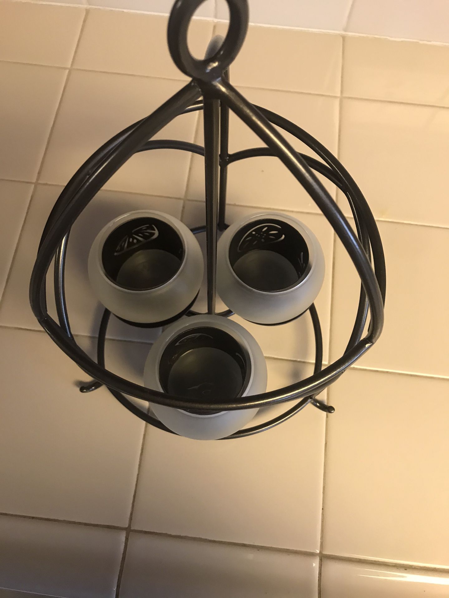 Party lite votive holder candle with metal cut outs