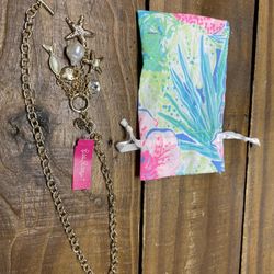 Lily Pulitzer Starfish, Seashell, Necklace, New With Tags And Bag