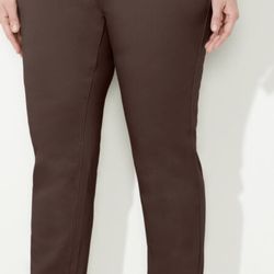 L.L.Bean women’s classic fit curvy brown pants sz18