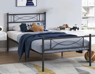 Twin metal bed &mattress