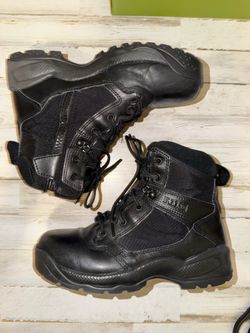 5.11 Tactical ATAC 2.0 6" SZ Black Leather Side Zip Duty Boots Men's 8