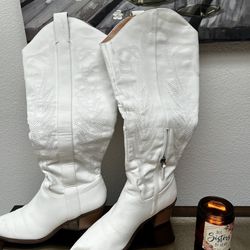 White Cowboy Boots Size 8 