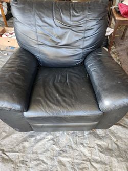 Leather rocking recliner