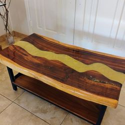 Coffee Table Wood, Signed By Artist