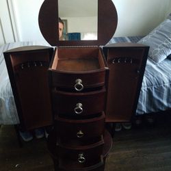 Tall Wooden Jewelry Box