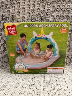 Brand new Play day unicorn arch spray pool