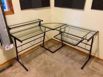 Free Glass Topped Corner Office Desk