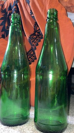 Old/vintage Big Green Glass Bottles 