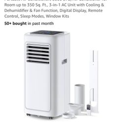 Portable Air Conditioners 8000 BTU, Air Conditioner for Room up to 350 Sq. Ft., 3-in-1 AC Unit with Cooling & Dehumidifier & Fan Function, Digital Dis