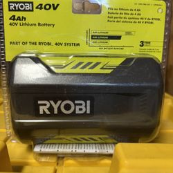 New 40v 4ah Ryobi Battery  / Great For Their Snowblowers  And Lawnmowers