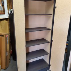 Brand New Grey Tall 2 Door Storage Shelving Kitchen Pantry Cabinet Bookcase Available In Other Colors 
