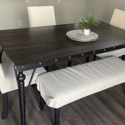 Dining Table Set And Chairs Bench With Covers