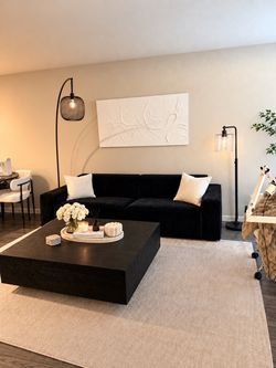 AllModern Amada 97” Black Velvet Sofa - $500