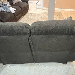  2 Brown Recliner Couches Set