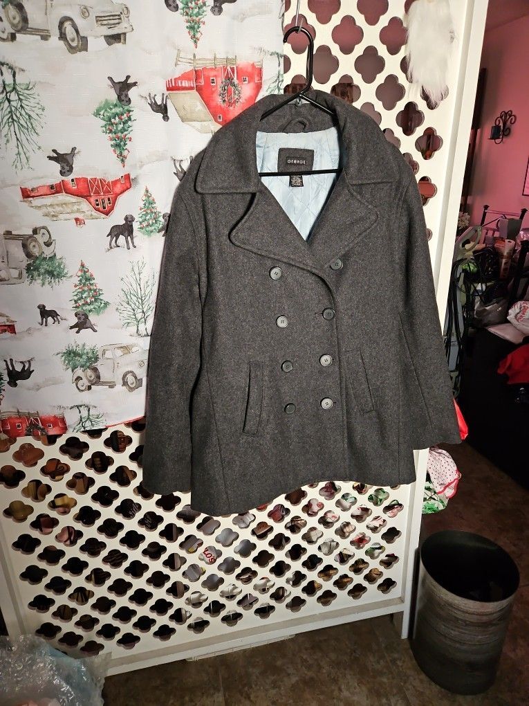 Wool Peacoat Gray Size XL-16-18