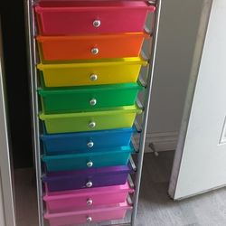 Rolling 10 Drawer Rainbow Cart