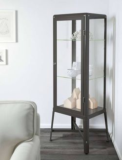 (3) IKEA FABRIKÖR Glass-Door Display Cabinet Locking
