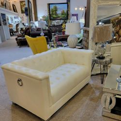 Pearl White Loveseat