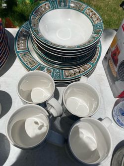 Egyptian cup and plate set