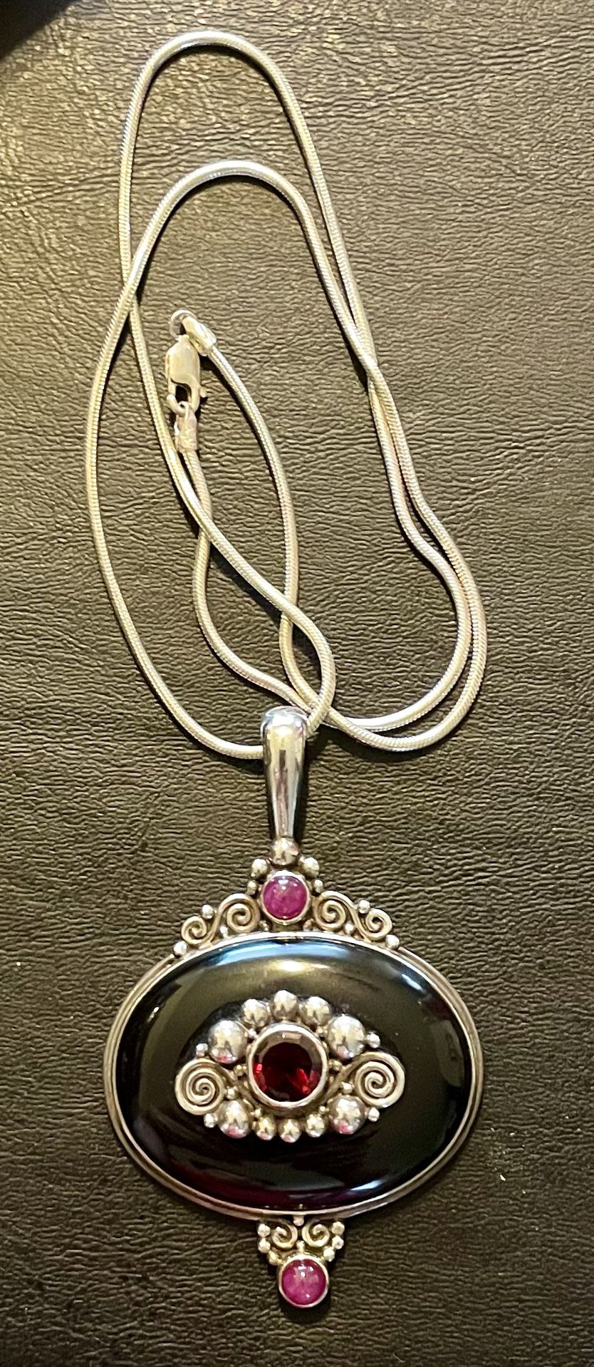 Large Fashion Pendant On Sterling Silver Chain 