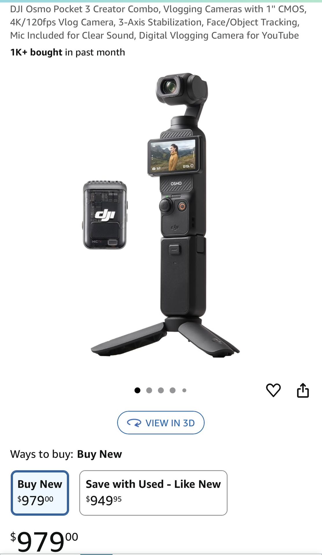 DJI Osmo Pocket 3 CREATOR COMBO with Mic+stand