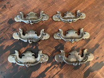 Set of 6 Antique Brass Drawer Pulls