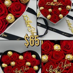 Valentines Heart Shape Boxes With Roses 