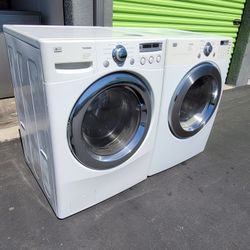 LG Front Load Washer And Stackable Gas Dryer Set 