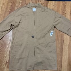 Old Navy WOMENS SIZE Large Ponte Knit Cocoon Coat  Khaki Oversized Beige 