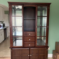 Wood China Cabinet, Dining Kitchen Hutch