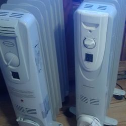 2 OIL FILLED ELECTRIC HEATERS BOTH WORK GREAT $35 AND $25 OR BOTH FOR $50 CLICK ON PICTURE YOU WILL GET FULL PICTURE SIZE 