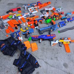 Large Lot Of Over 30 Nerf Guns