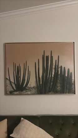 Framed Cactus Desert Wall Art