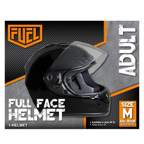 Fuel Helmets SH FF0015 Unisex Adult Full Face Helmet Gloss Black Medium Size