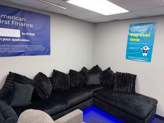 Black suede blue lighted sectional 🛋️
