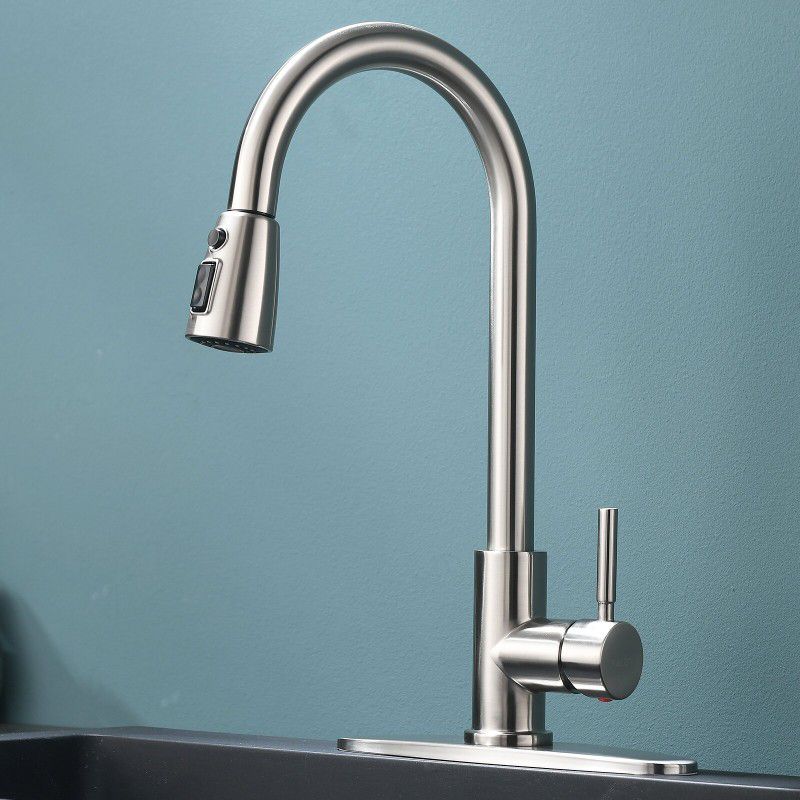 Lead-free Modern Commercial Single Hole Pull Down Kitchen Sink Faucet (Part number: QYT263L-D)