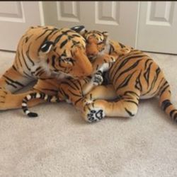 Giant Plush Mommy & Baby Stuff Tiger