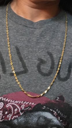 14 Karat Yellow Gold Over Stanley Steel Chain 