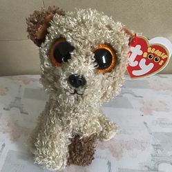 Dog beanie boo named root beer Stuffed animal