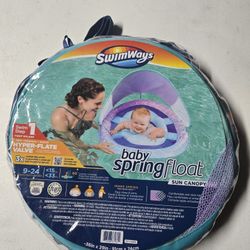 SwimWays Baby Spring Float w/ Sun Canopy (9–24 Months, Up to 33 lbs)